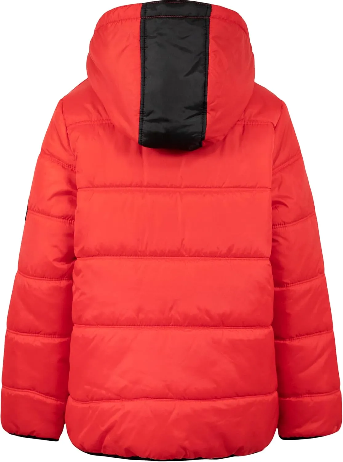 Calvin Klein Boys' Heavy Weight Hooded Bubble Jacket with Polar Fleece Lining
