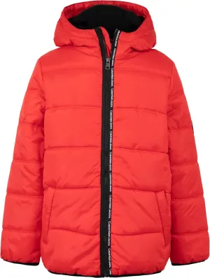 Calvin Klein Boys' Heavy Weight Hooded Bubble Jacket with Polar Fleece Lining