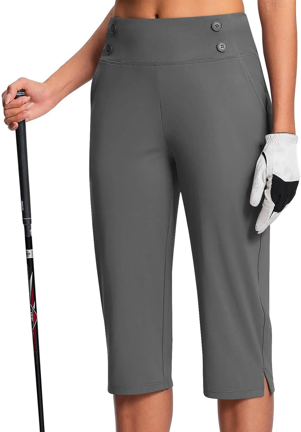 Capri Pants for Women High Waist Stretch Crop Work Casual Pant Summer Golf Capris Pants for Women with Pockets