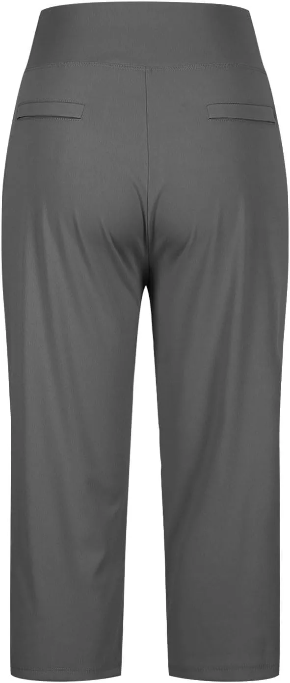Capri Pants for Women High Waist Stretch Crop Work Casual Pant Summer Golf Capris Pants for Women with Pockets