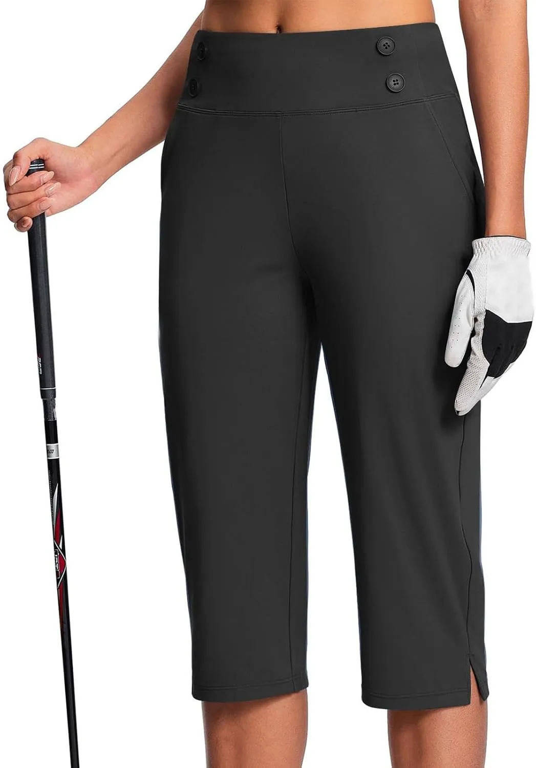 Capri Pants for Women High Waist Stretch Crop Work Casual Pant Summer Golf Capris Pants for Women with Pockets
