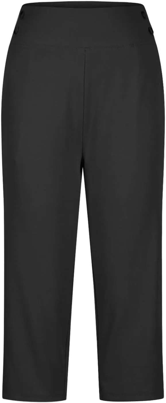 Capri Pants for Women High Waist Stretch Crop Work Casual Pant Summer Golf Capris Pants for Women with Pockets