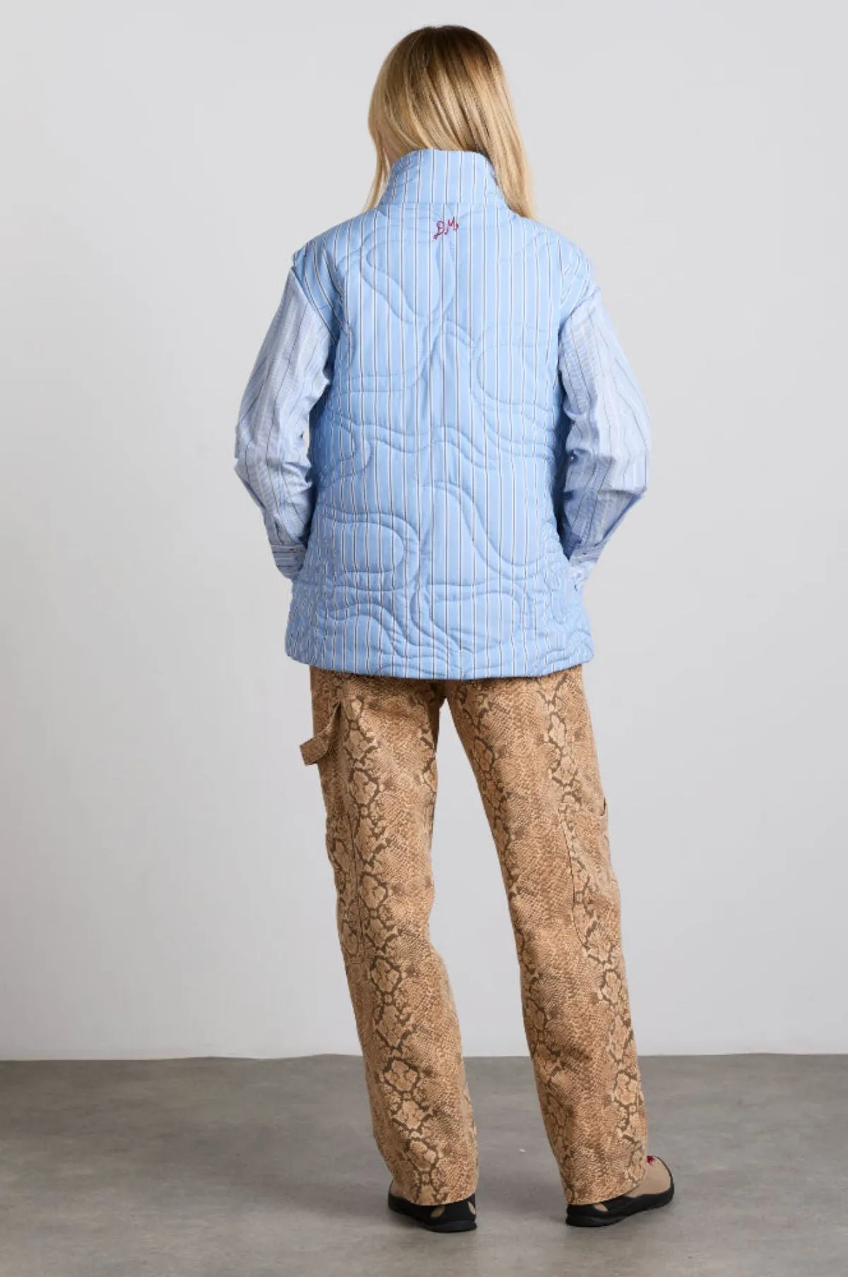 Celeste Gilet Blue Stripe