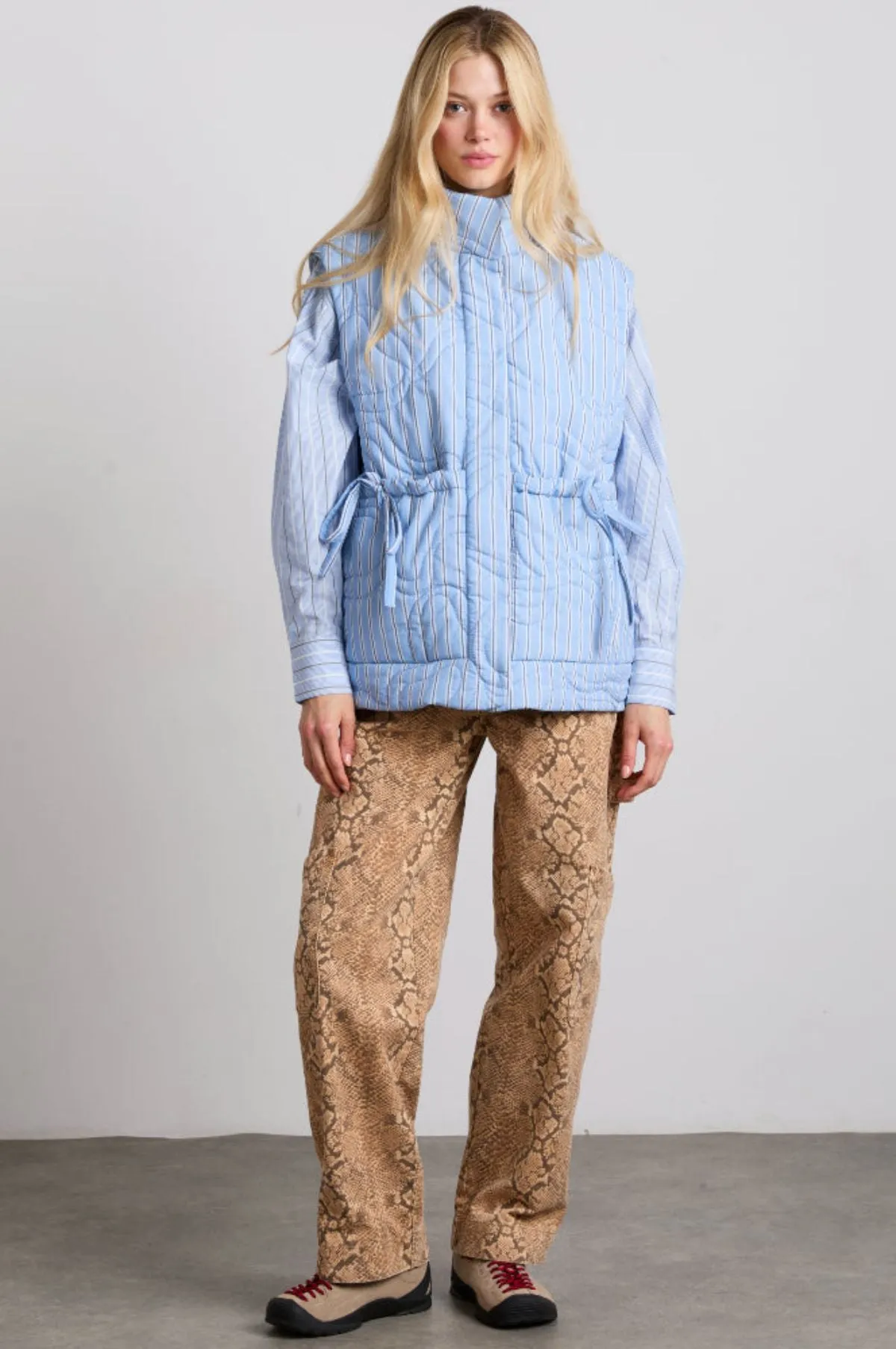 Celeste Gilet Blue Stripe