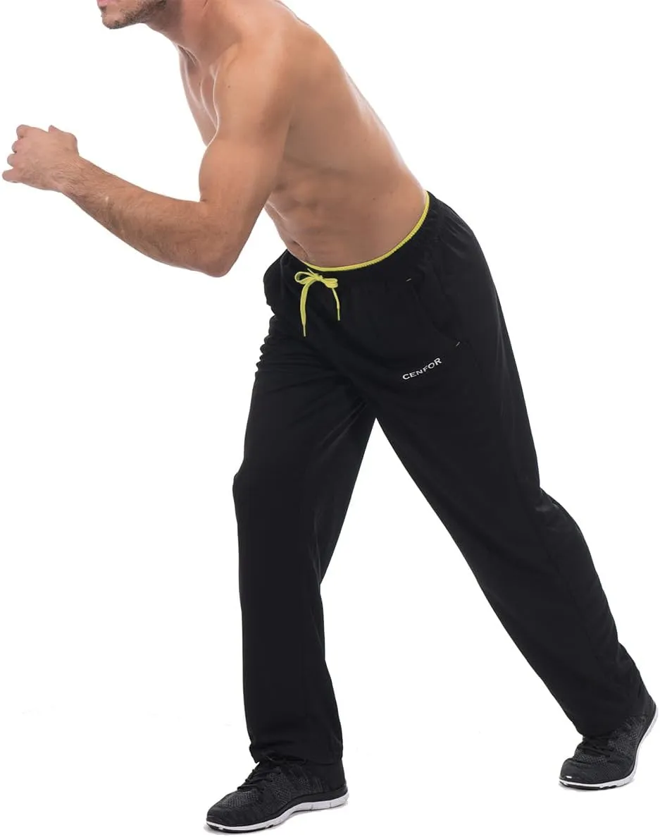CENFOR Men's Sweatpants with Pockets Open Bottom Workout Pants, for Athletic, Jogging, Training, Casual