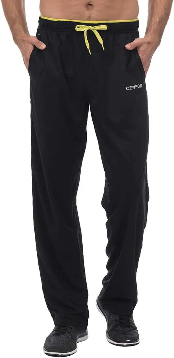 CENFOR Men's Sweatpants with Pockets Open Bottom Workout Pants, for Athletic, Jogging, Training, Casual