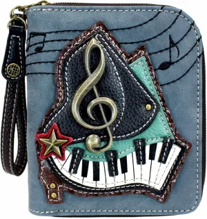 Chala Piano Zip-Around Wristlet Wallet, Music Lovers Gift