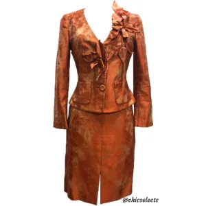 CHRISTIAN LACROIX SILK BLEND SKIRT SUIT SIZE 38