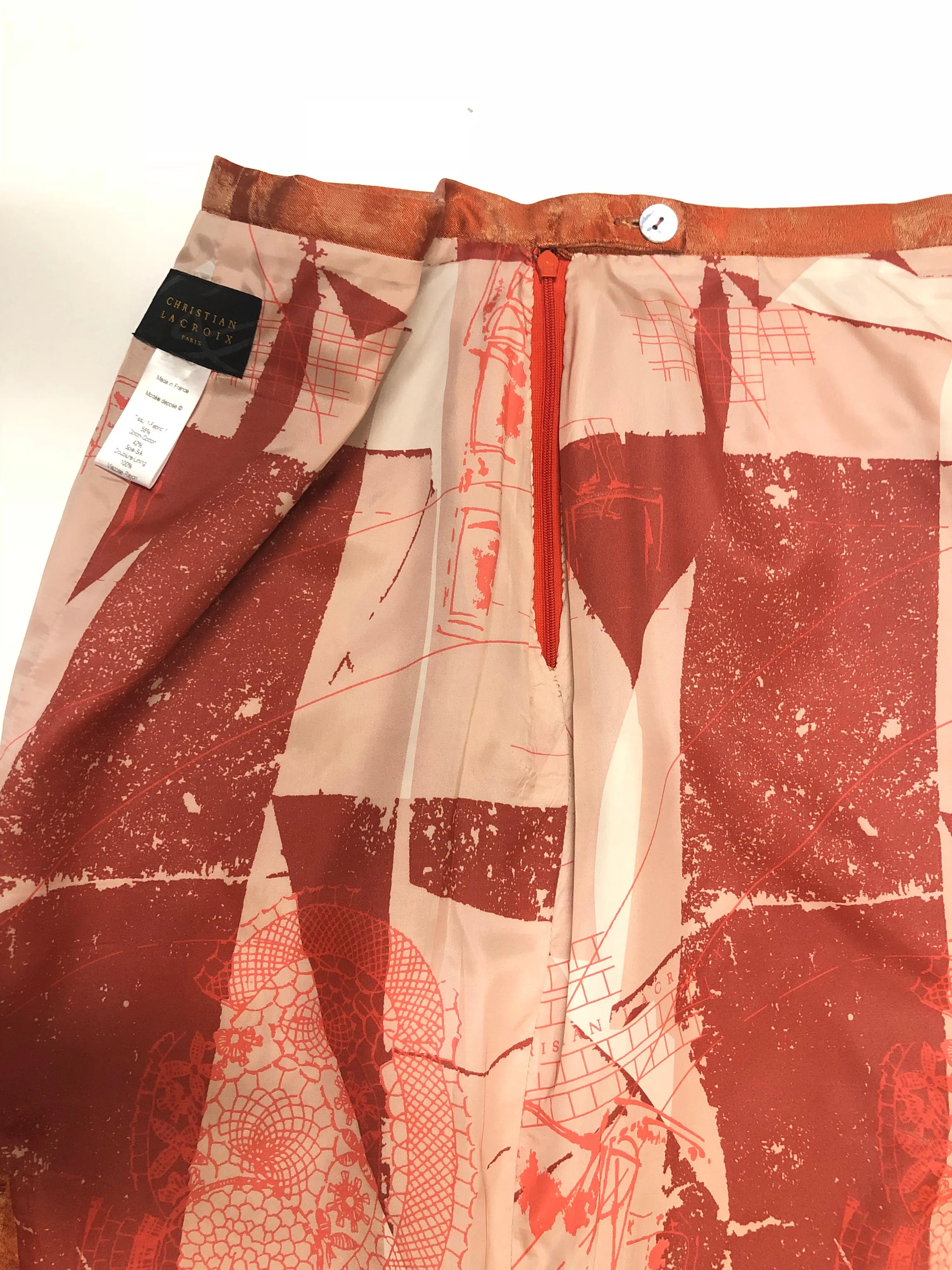 CHRISTIAN LACROIX SILK BLEND SKIRT SUIT SIZE 38