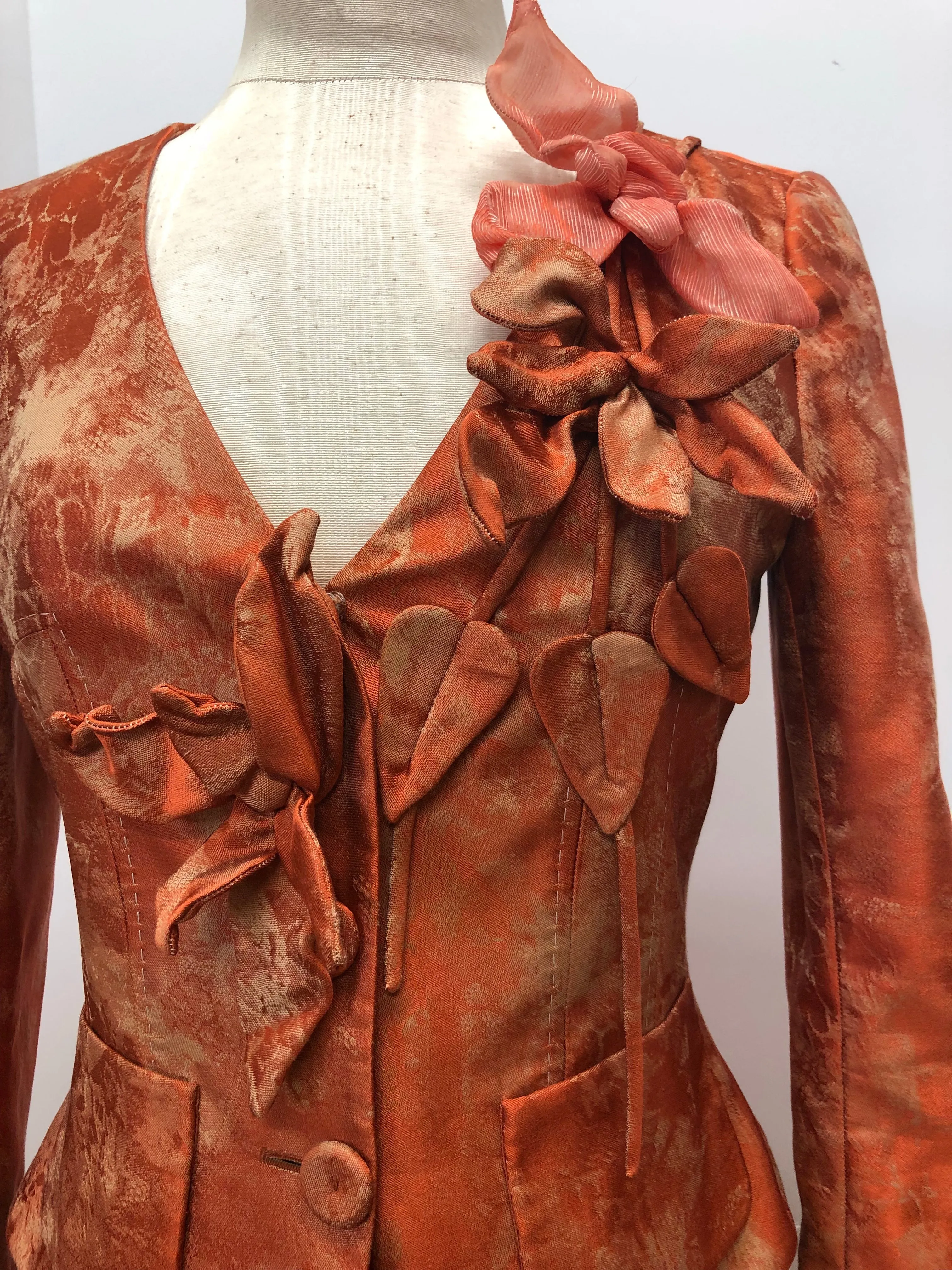 CHRISTIAN LACROIX SILK BLEND SKIRT SUIT SIZE 38