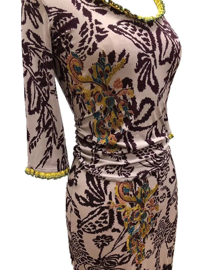 CHRISTIAN LACROIX STRETCHED 2/PC SKIRT SET EMBROIDERY 6