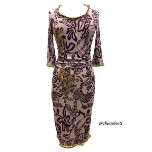 CHRISTIAN LACROIX STRETCHED 2/PC SKIRT SET EMBROIDERY 6