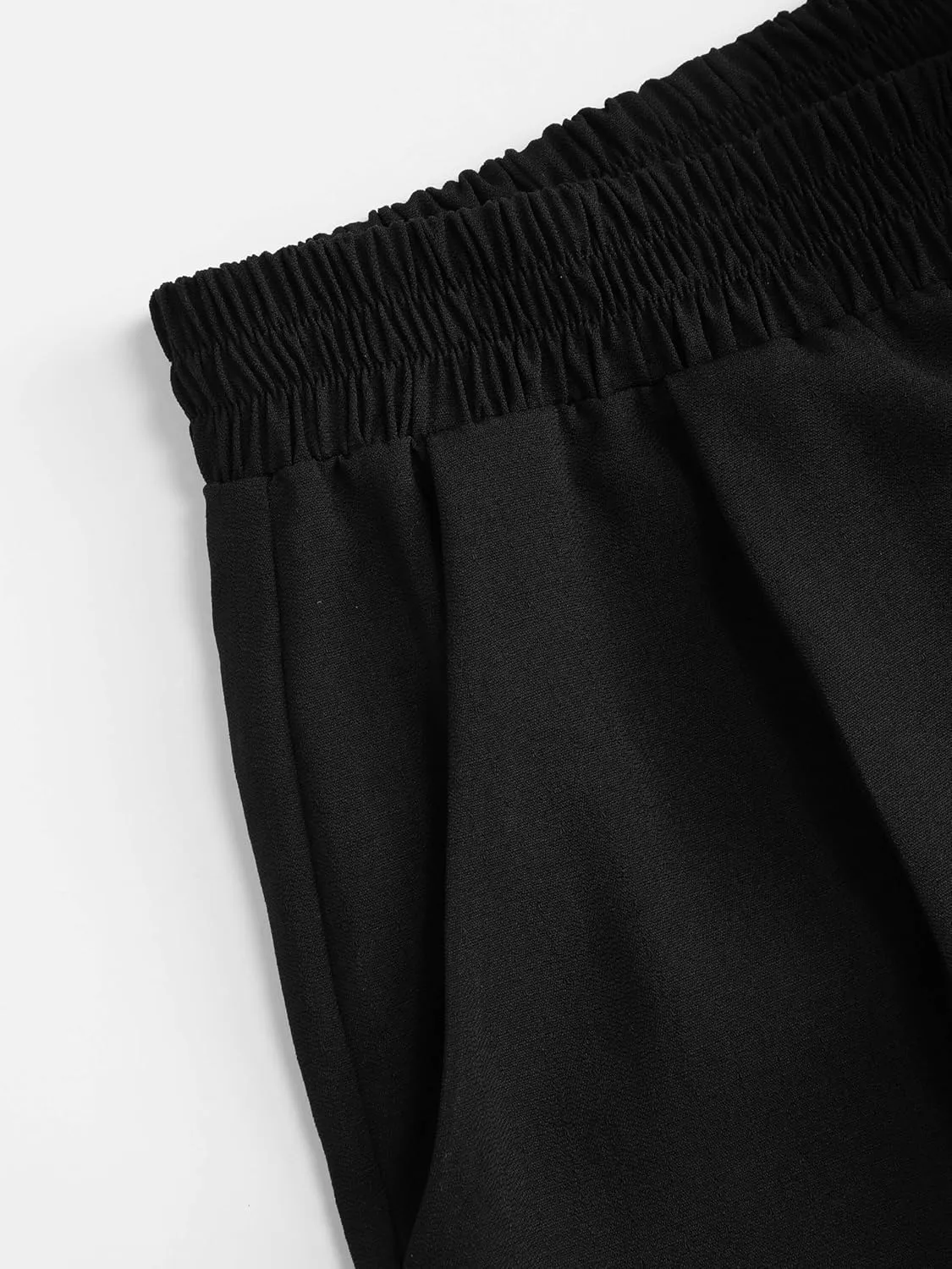 CIDER Solid High Waist Pleated Wide Leg Trousers