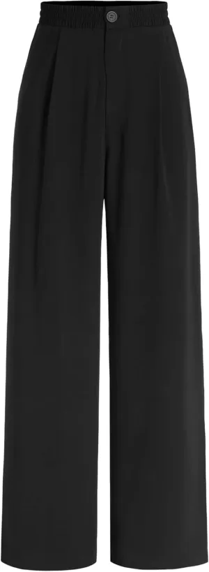 CIDER Solid High Waist Pleated Wide Leg Trousers