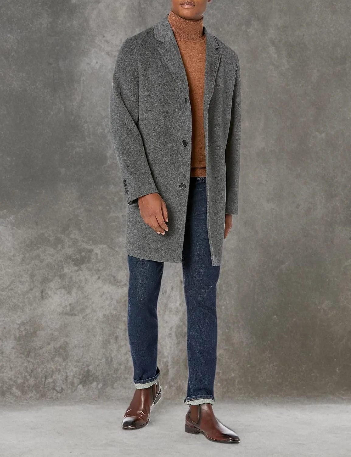Cole Haan mens Wool Plus Topper Button Front Coat