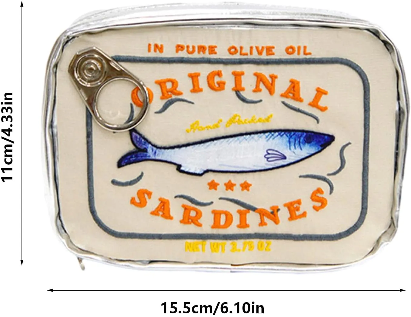 Cosmetics Bag - Make up Bag, Canned Sardine Makeup Organizer Cosmetic Toiletry Pouch, Creative Cute Canned Fish Design Aesthetic Toiletry Storage Bag for Eye Shadow, Skincare Product