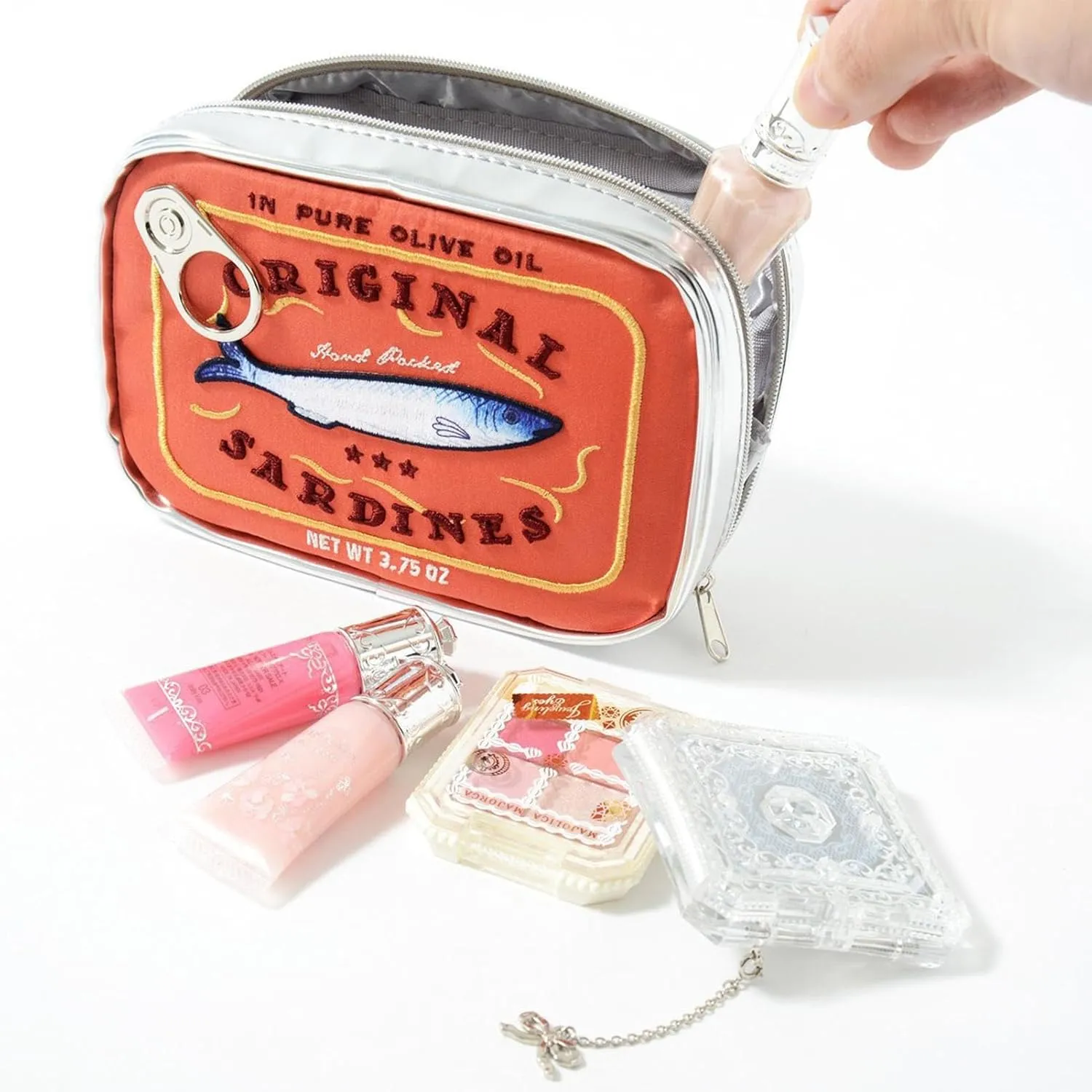 Cosmetics Bag - Make up Bag, Canned Sardine Makeup Organizer Cosmetic Toiletry Pouch, Creative Cute Canned Fish Design Aesthetic Toiletry Storage Bag for Eye Shadow, Skincare Product