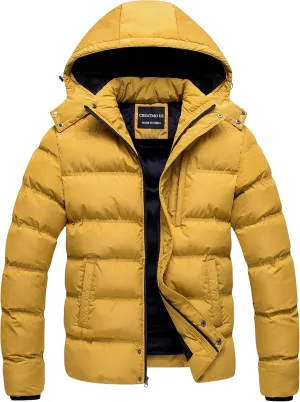CREATMO US Men's Puffer Jacket Waterproof Winter Parka jacket Warm Thicken Ski Coat