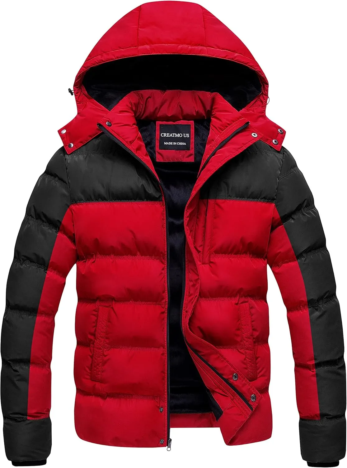 CREATMO US Men's Puffer Jacket Waterproof Winter Parka jacket Warm Thicken Ski Coat