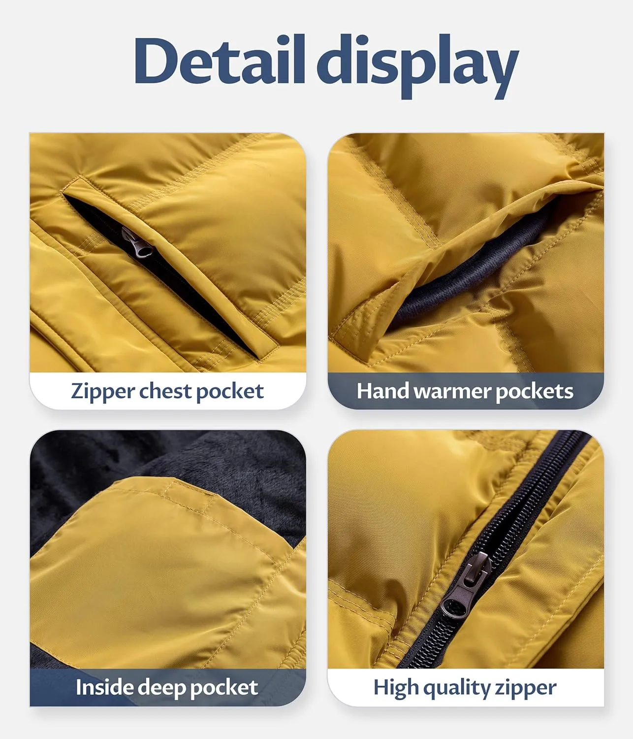 CREATMO US Men's Puffer Jacket Waterproof Winter Parka jacket Warm Thicken Ski Coat