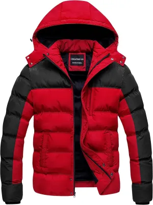 CREATMO US Men's Puffer Jacket Waterproof Winter Parka jacket Warm Thicken Ski Coat