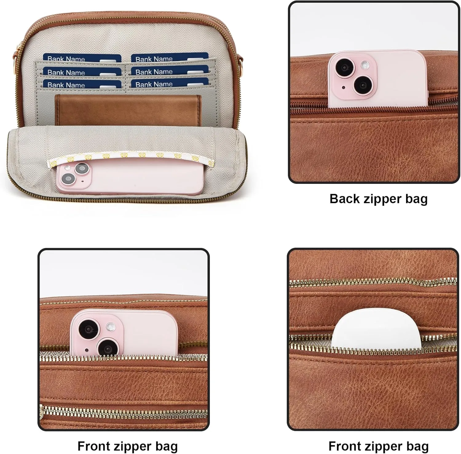 Crossbody Purse for Women Small Crossbody Bags Trendy Vegan Leather with 2 Adjustable Shoulder Straps Mothers Wife Mom Gifts
