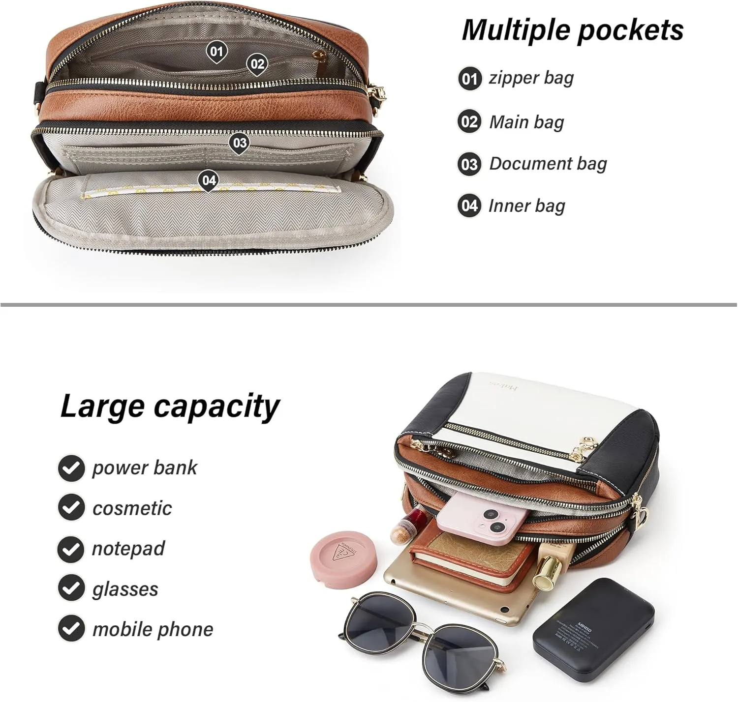 Crossbody Purse for Women Small Crossbody Bags Trendy Vegan Leather with 2 Adjustable Shoulder Straps Mothers Wife Mom Gifts