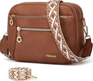 Crossbody Purse for Women Small Crossbody Bags Trendy Vegan Leather with 2 Adjustable Shoulder Straps Mothers Wife Mom Gifts