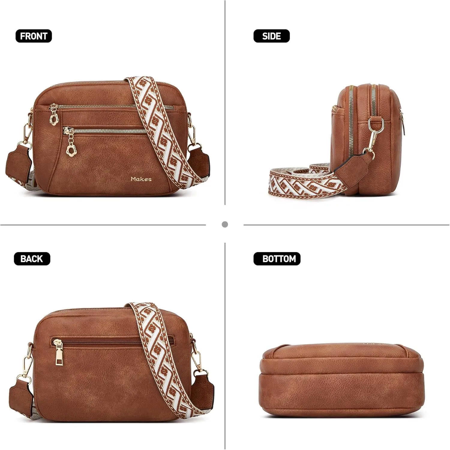 Crossbody Purse for Women Small Crossbody Bags Trendy Vegan Leather with 2 Adjustable Shoulder Straps Mothers Wife Mom Gifts