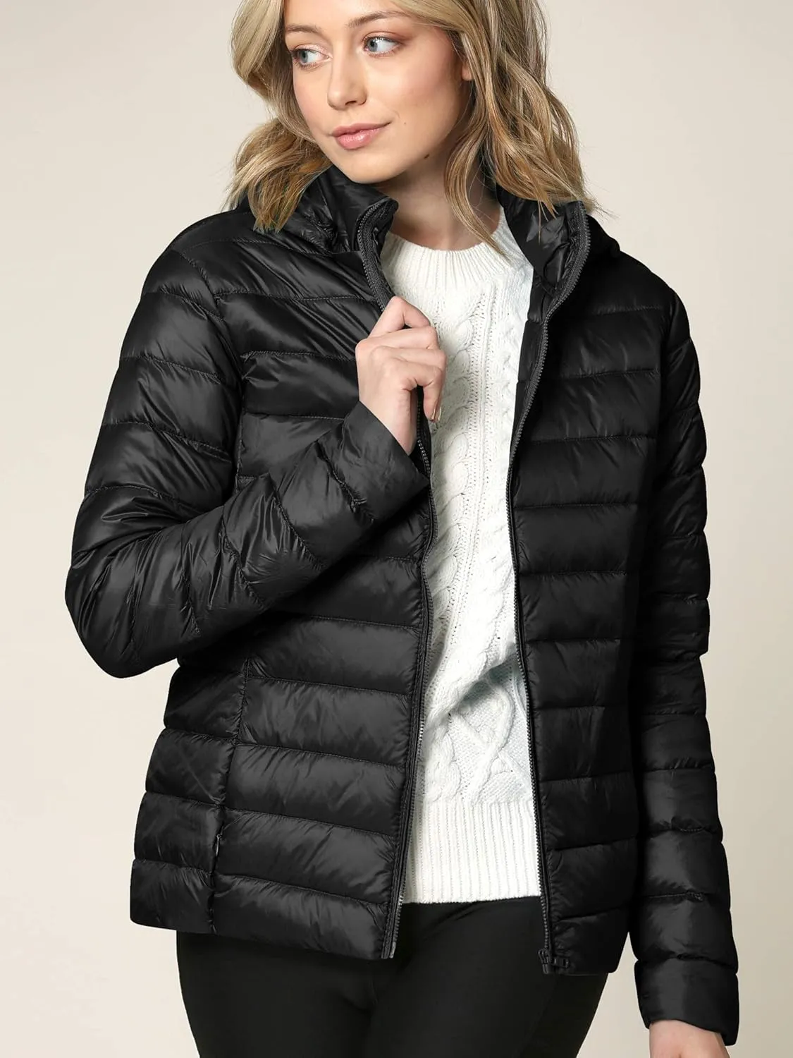 CTC Women's Ultra Light Weight Packable Down Jacket with Removable Hoodie