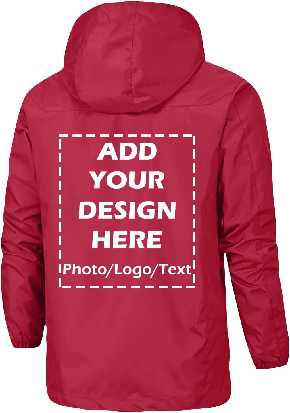 Custom Waterproof Jacket for Men Lightweight Windbreaker Rain Coat with Hood Add Your Logo
