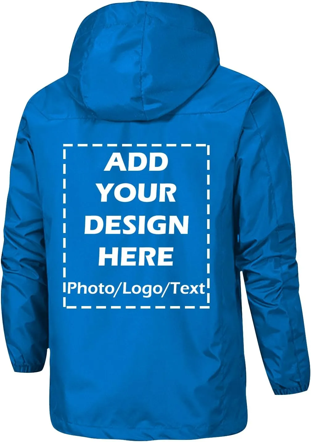 Custom Waterproof Jacket for Men Lightweight Windbreaker Rain Coat with Hood Add Your Logo