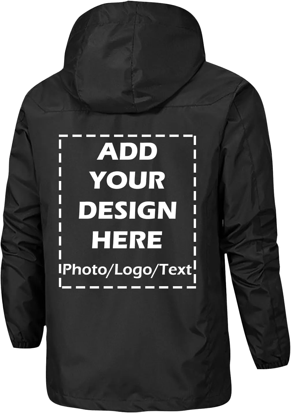 Custom Waterproof Jacket for Men Lightweight Windbreaker Rain Coat with Hood Add Your Logo