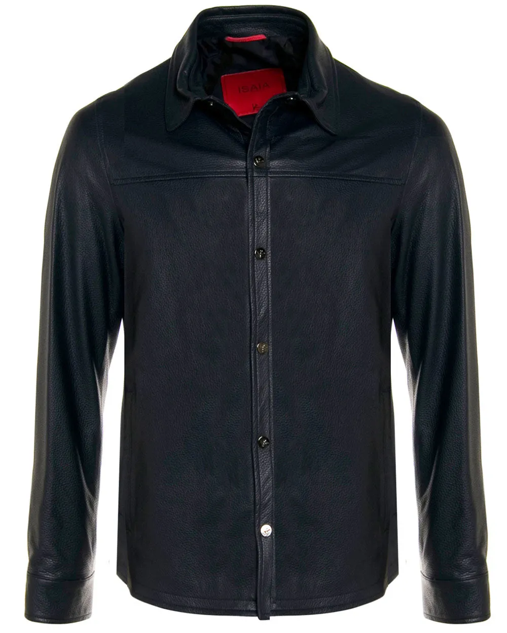 Dark Denim Leather Overshirt