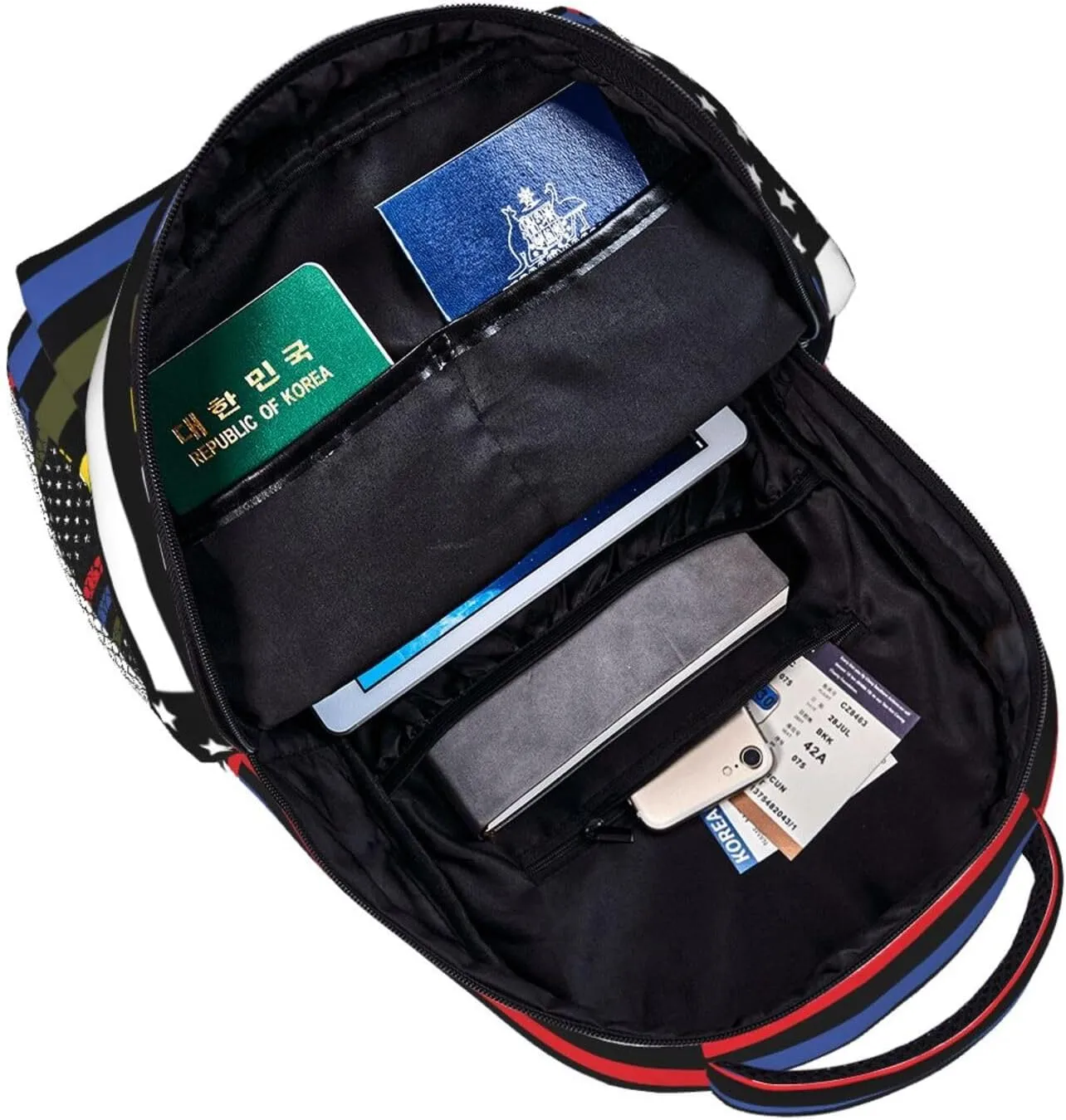 Dispatch Police Military Fire Flag Backpack Casual Pack Bag Laptop Backpack With Side Pocket Front Zipper Pocket Bookpack Travel Daypack Picnic Rucksack