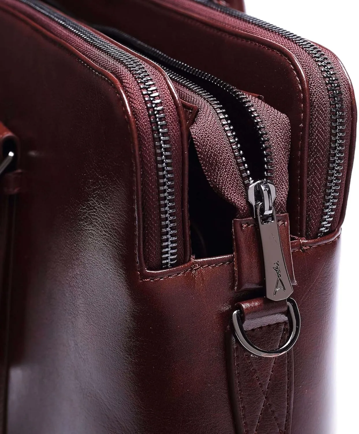 DOSHI - Large Classic Vegan Briefcase 3 for Men and Women - Premium Microfiber Vegan Leather Briefcase Laptop Bag