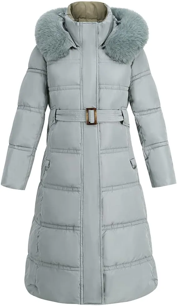 ebossy Women's Quilted Thicken Down Puffer Jacket Cotton Padded Hooded Winter Warm Coat Outwear