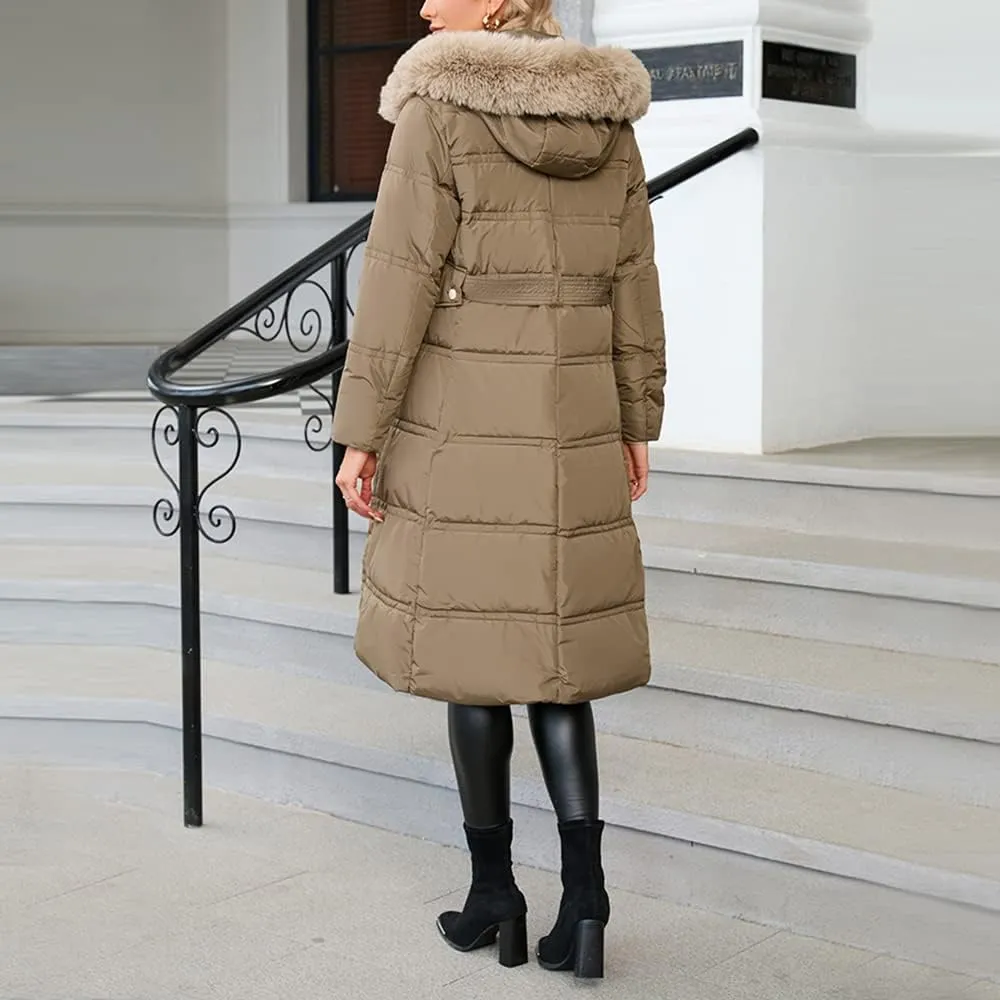 ebossy Women's Quilted Thicken Down Puffer Jacket Cotton Padded Hooded Winter Warm Coat Outwear
