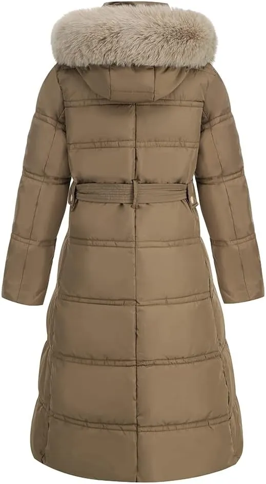 ebossy Women's Quilted Thicken Down Puffer Jacket Cotton Padded Hooded Winter Warm Coat Outwear