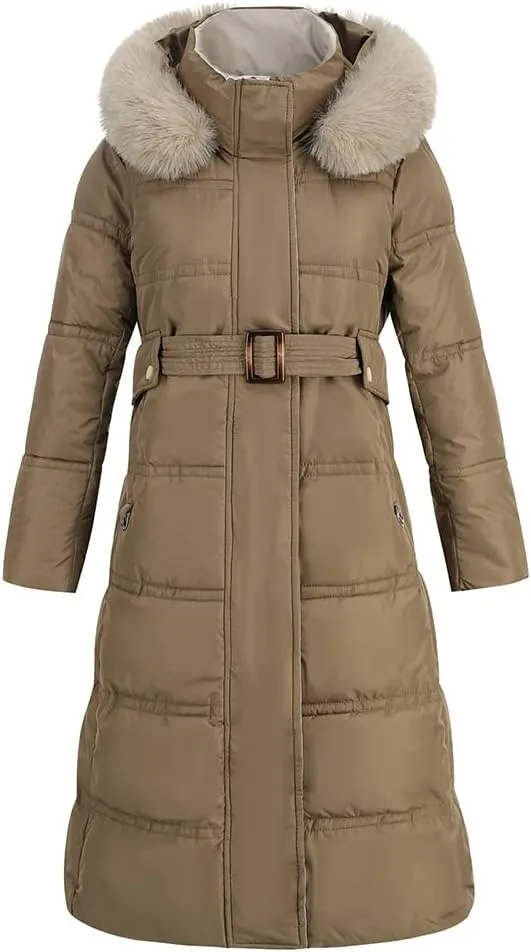 ebossy Women's Quilted Thicken Down Puffer Jacket Cotton Padded Hooded Winter Warm Coat Outwear