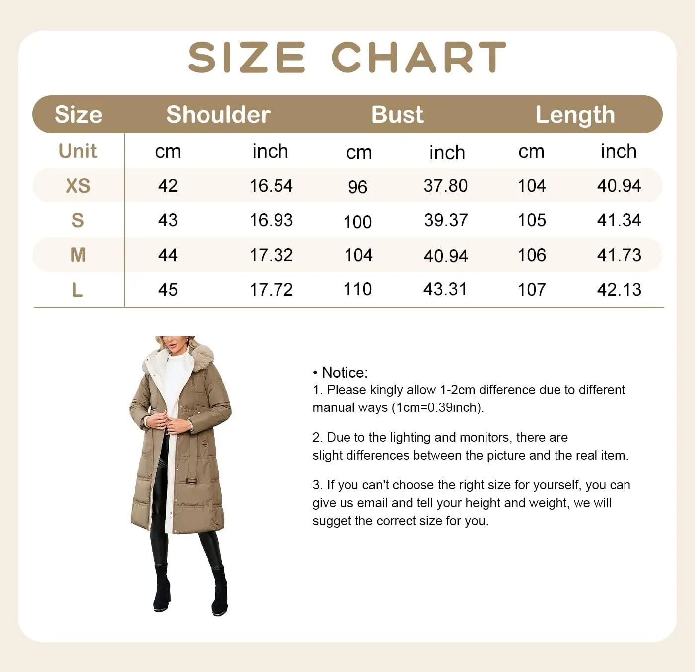 ebossy Women's Quilted Thicken Down Puffer Jacket Cotton Padded Hooded Winter Warm Coat Outwear