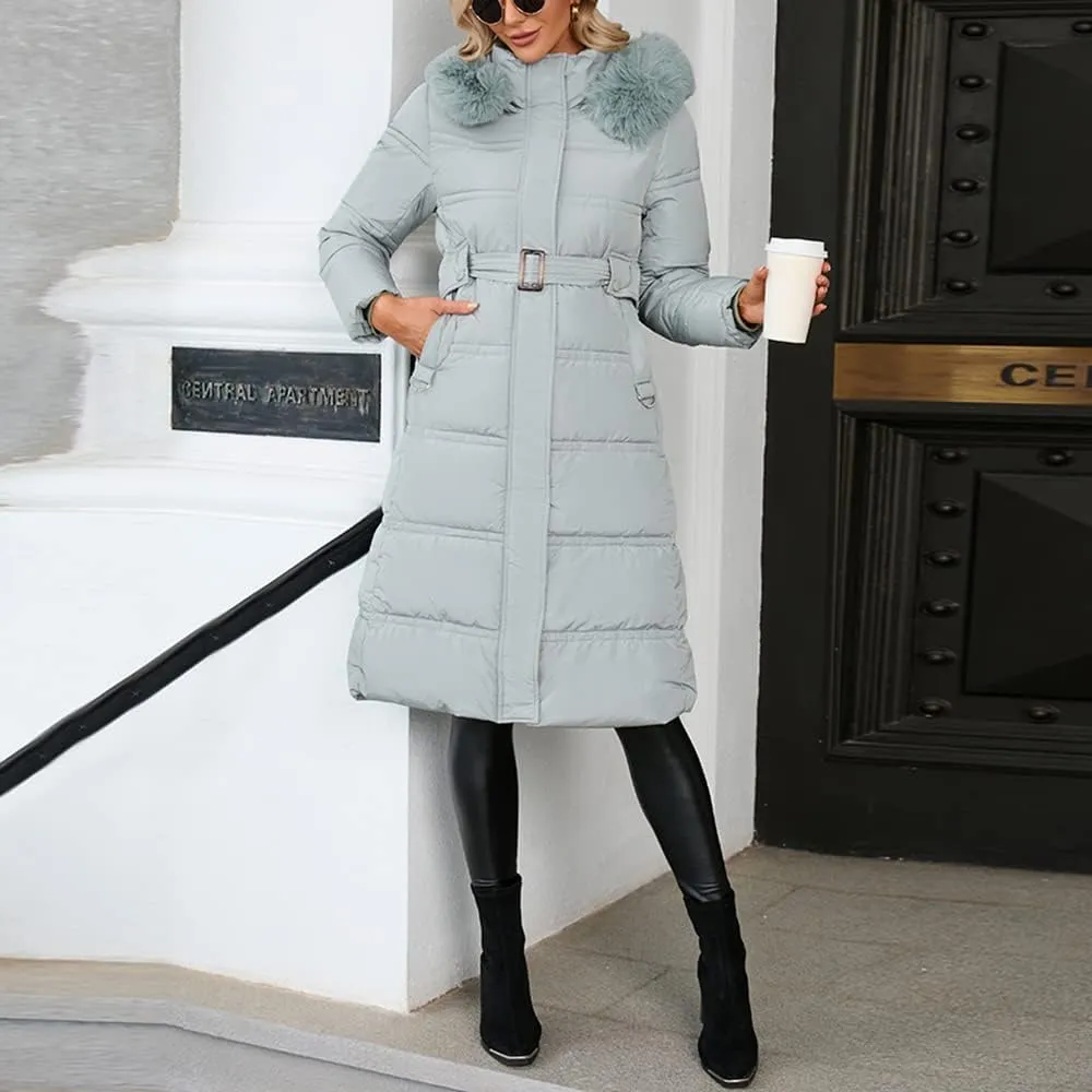 ebossy Women's Quilted Thicken Down Puffer Jacket Cotton Padded Hooded Winter Warm Coat Outwear
