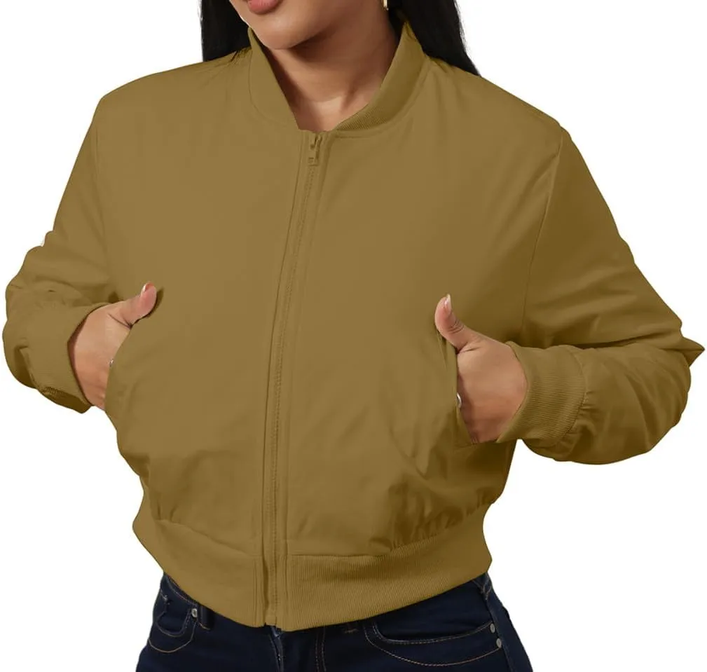 ECHOINE Women's Winter Long Sleeve Full Zipper Oversized Baggy Puffer Short Down Jacket Coat S XXL