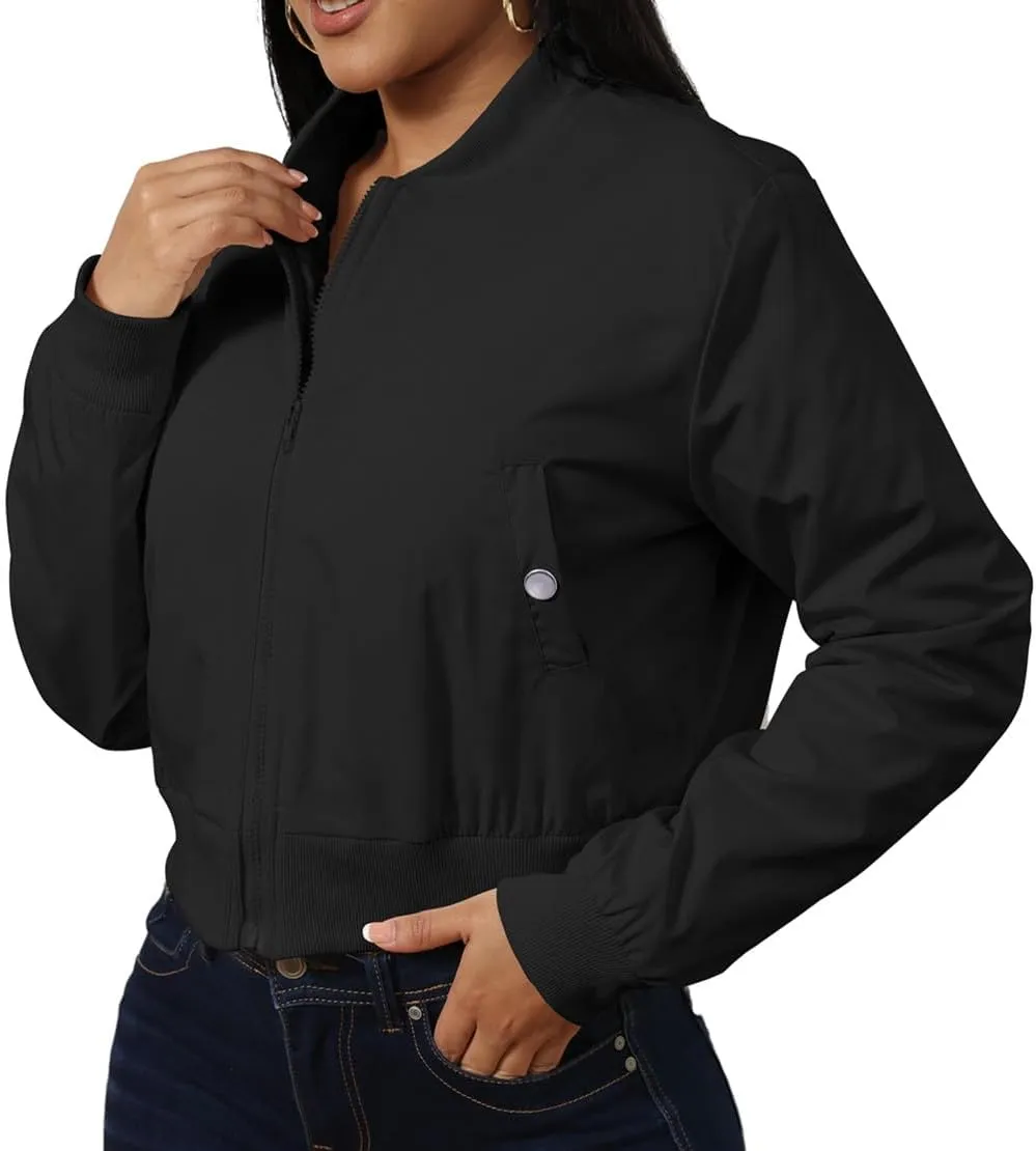 ECHOINE Women's Winter Long Sleeve Full Zipper Oversized Baggy Puffer Short Down Jacket Coat S XXL