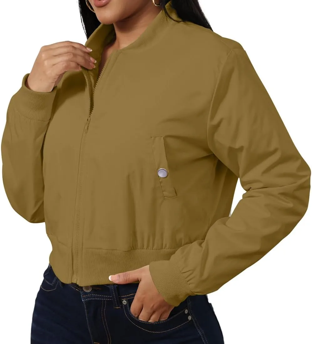 ECHOINE Women's Winter Long Sleeve Full Zipper Oversized Baggy Puffer Short Down Jacket Coat S XXL