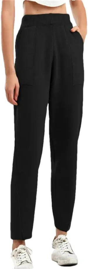 Elastic Waist with Pocket for Women Harem Pants Thick Knitted Striped Carrot Trousers