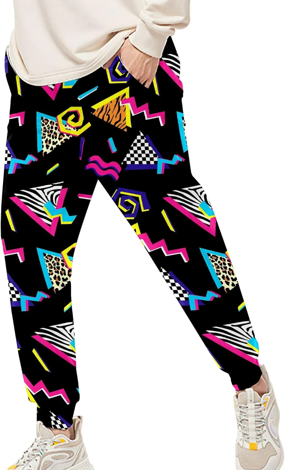 Fashion 80s Style Jogger Sweatpants Mens Funny Joggers Pants Casual Track Pants 90s Outfit for Men Sports Athletic