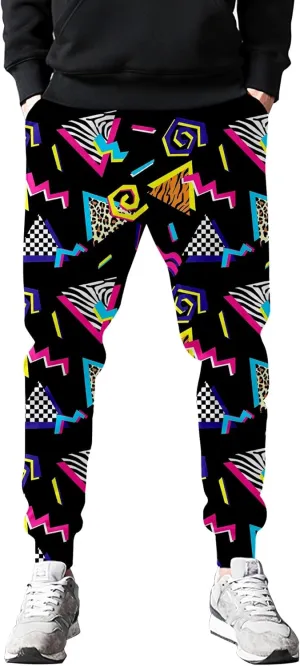Fashion 80s Style Jogger Sweatpants Mens Funny Joggers Pants Casual Track Pants 90s Outfit for Men Sports Athletic