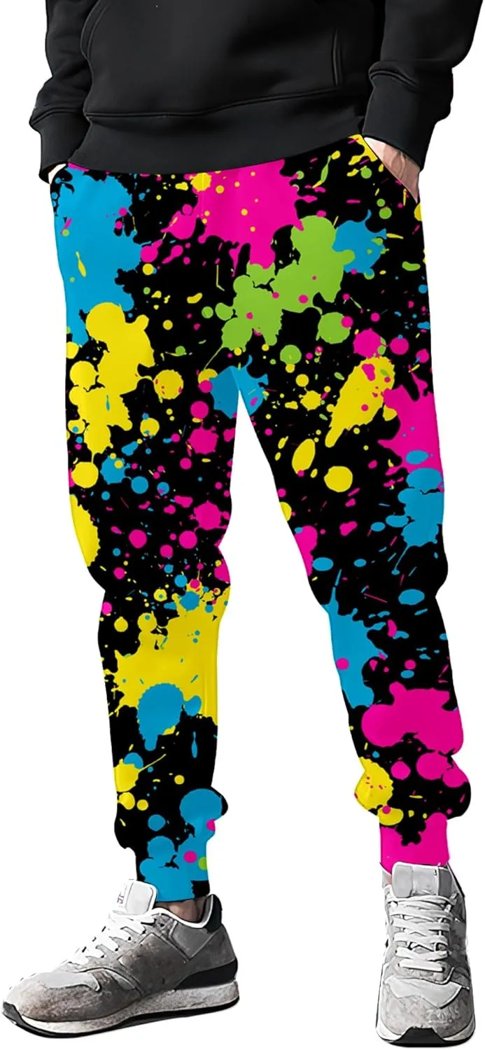 Fashion 80s Style Jogger Sweatpants Mens Funny Joggers Pants Casual Track Pants 90s Outfit for Men Sports Athletic