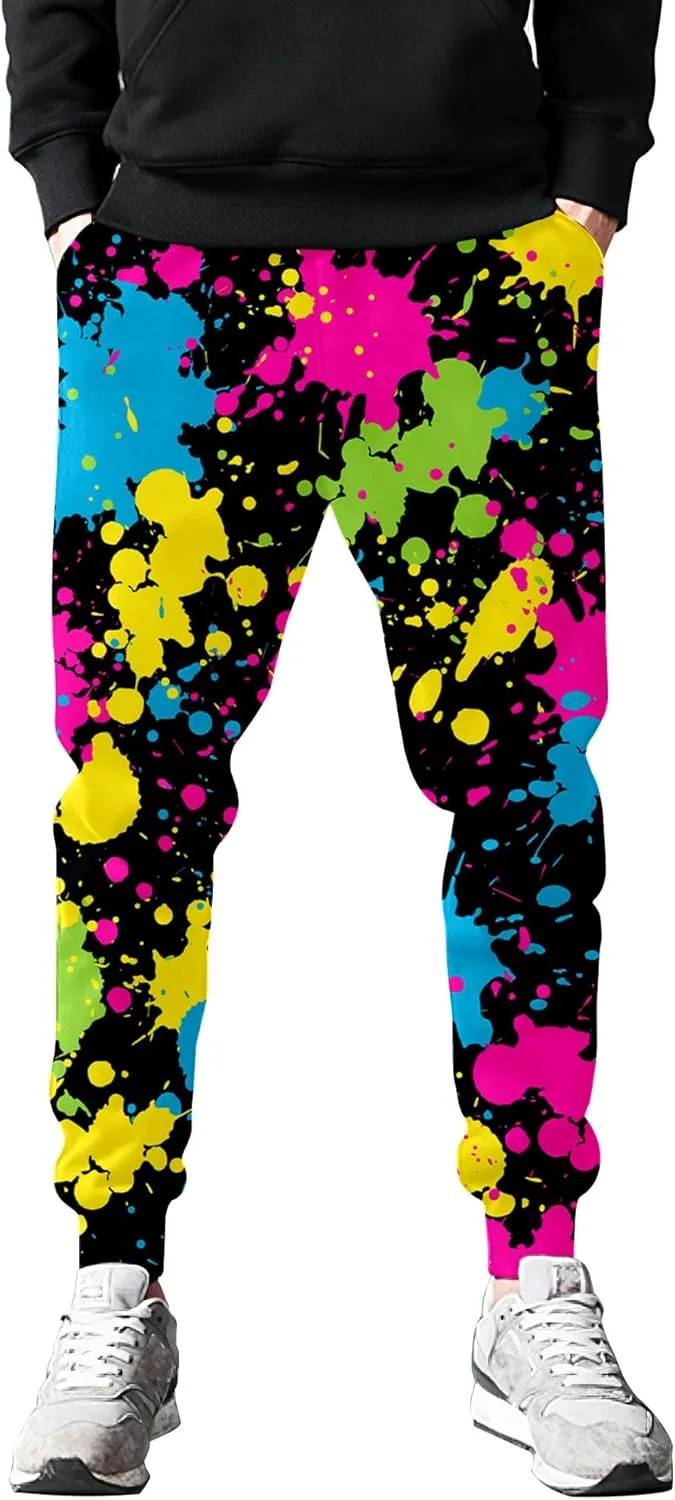 Fashion 80s Style Jogger Sweatpants Mens Funny Joggers Pants Casual Track Pants 90s Outfit for Men Sports Athletic